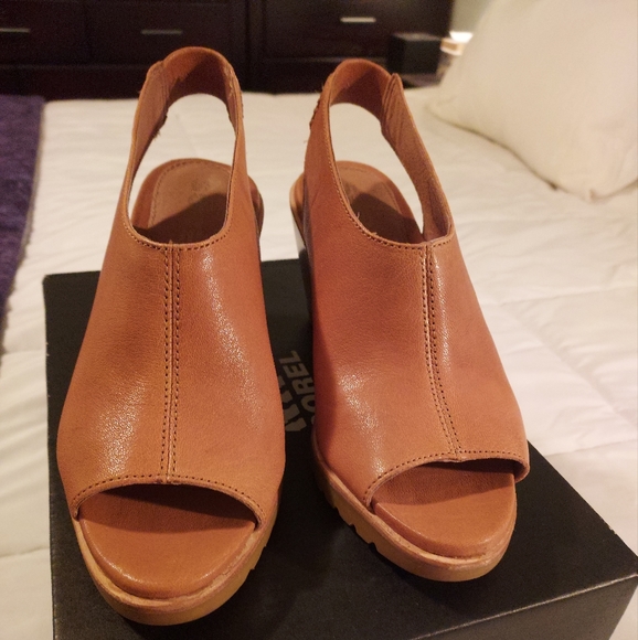 EUC Sorel After Hours slingbacks, camel, size 8 - Picture 3 of 9